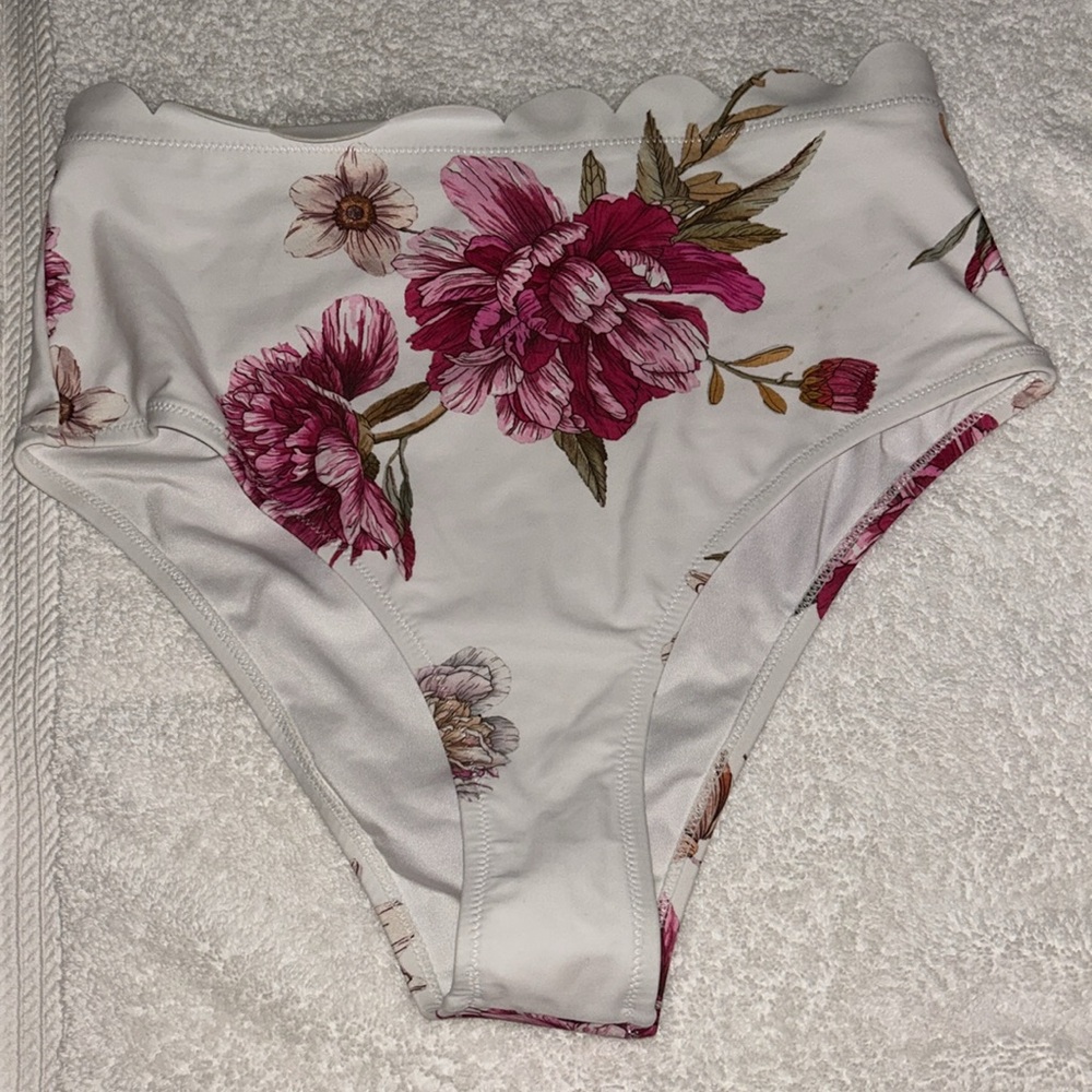 Floral high waisted bikini bottoms
